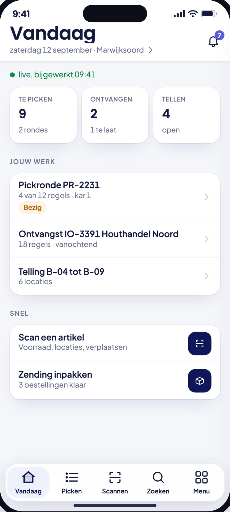 Magazijn: wat er vandaag de deur uit moet