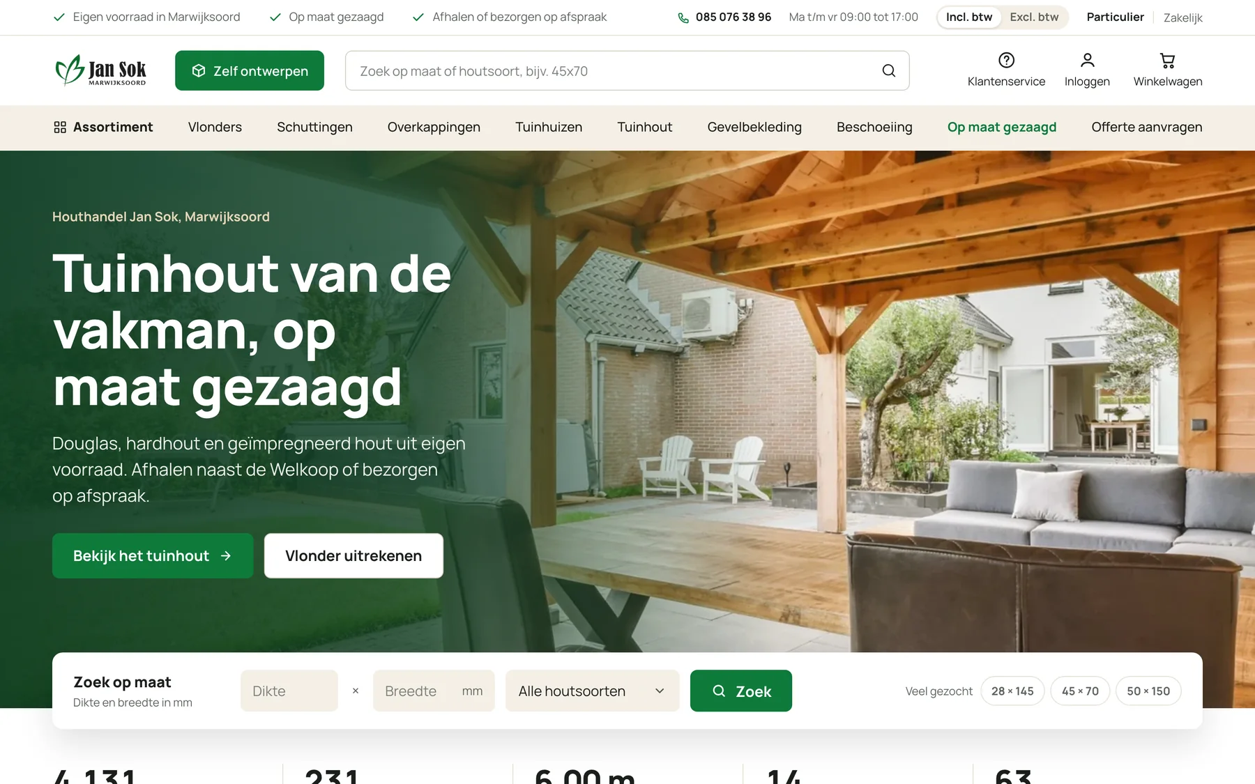 De webshop van Houthandel Jan Sok