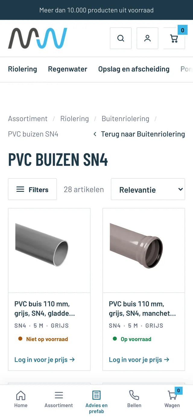 MW Leidingsystemen op de telefoon